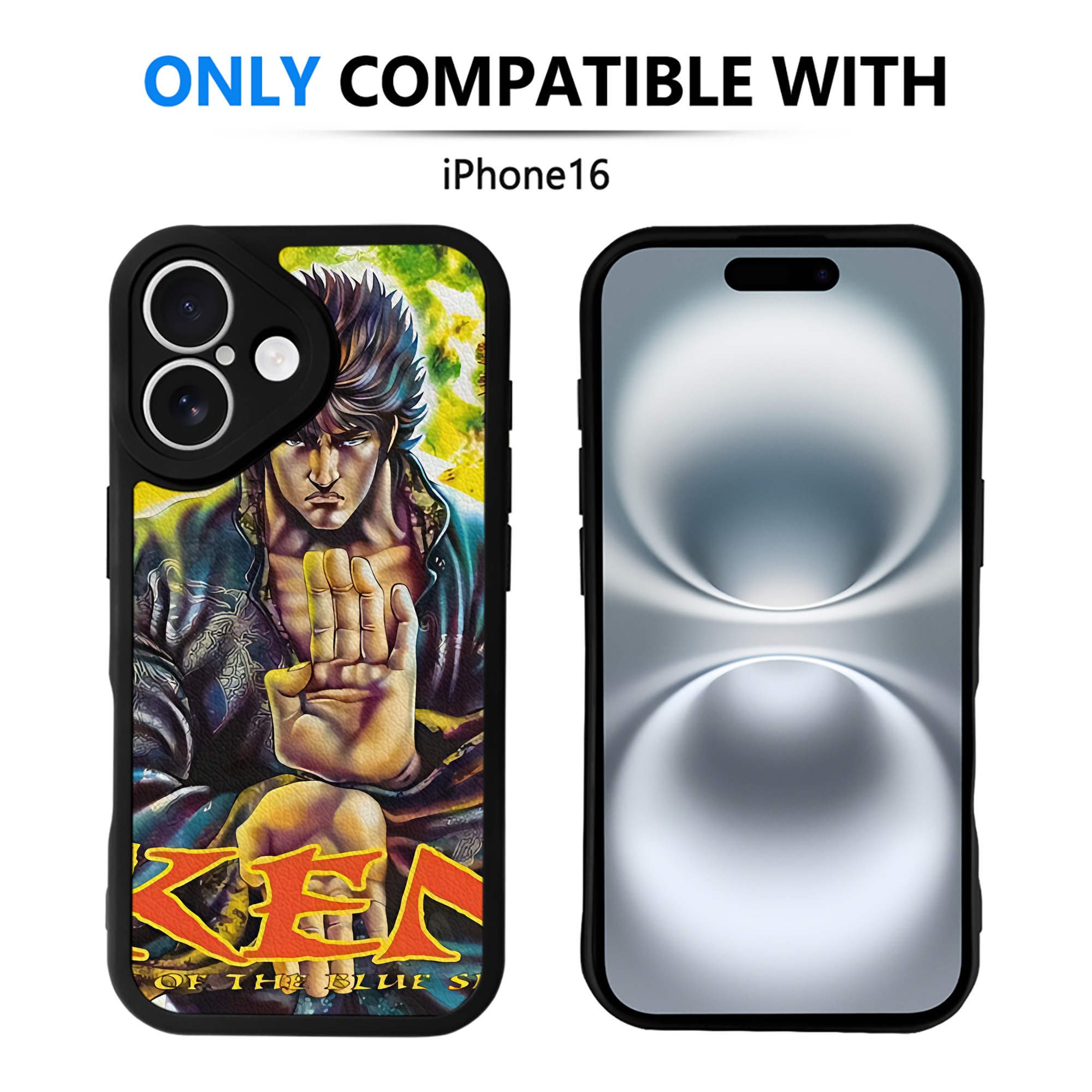 （画像用） 北斗の拳 Fist of the North Star 【iPhone 16シリーズ対応】シリコンスマホケース（レザー調） 材質：シリコン